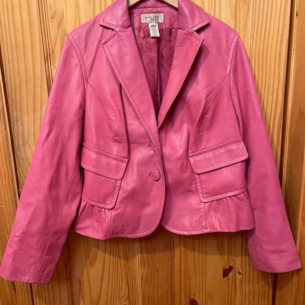 Beautiful, Gently Worn Pink Leather jacket!